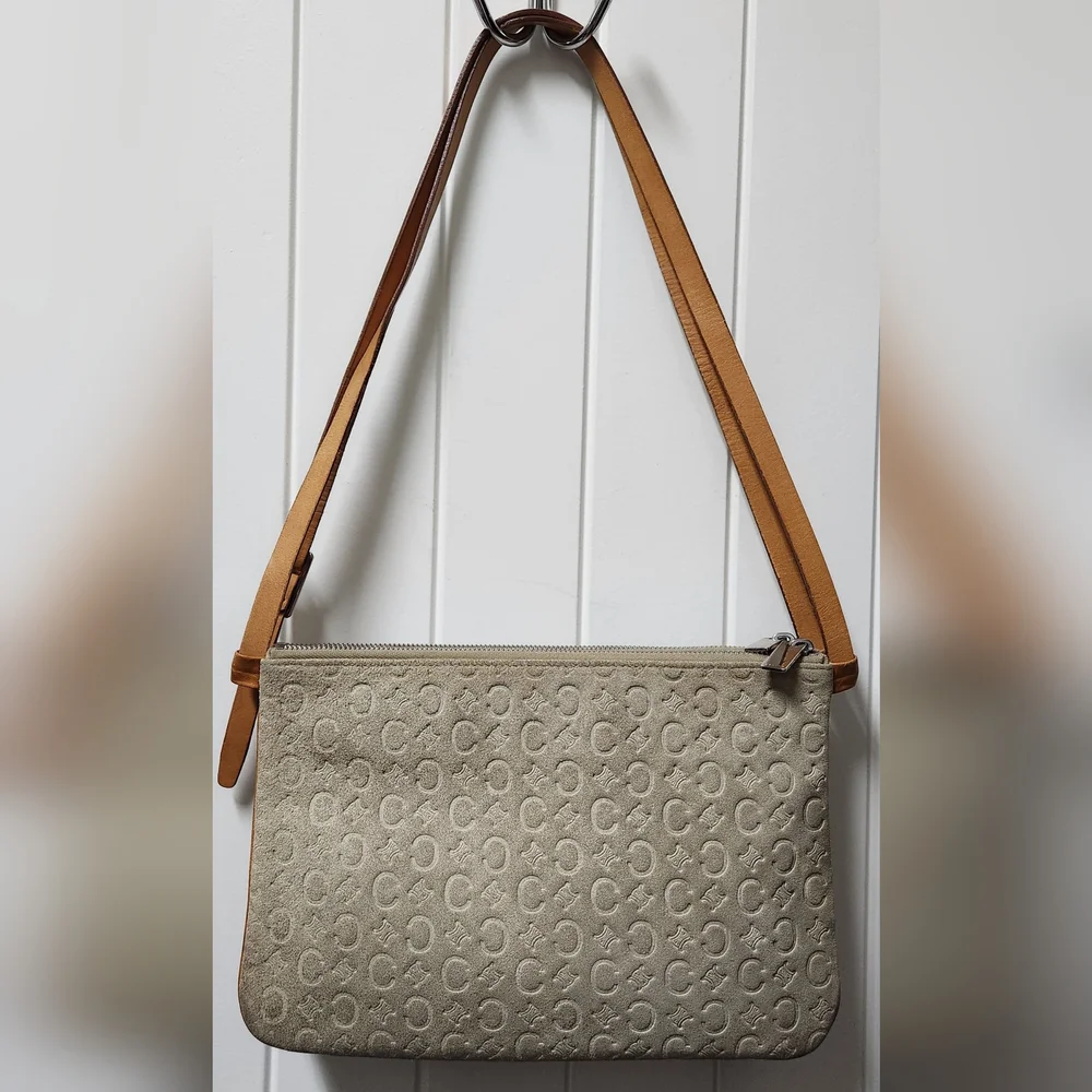 CELINE Macadam C Dual Pouch Suede Shoulder Bag - Picture 6 of 12